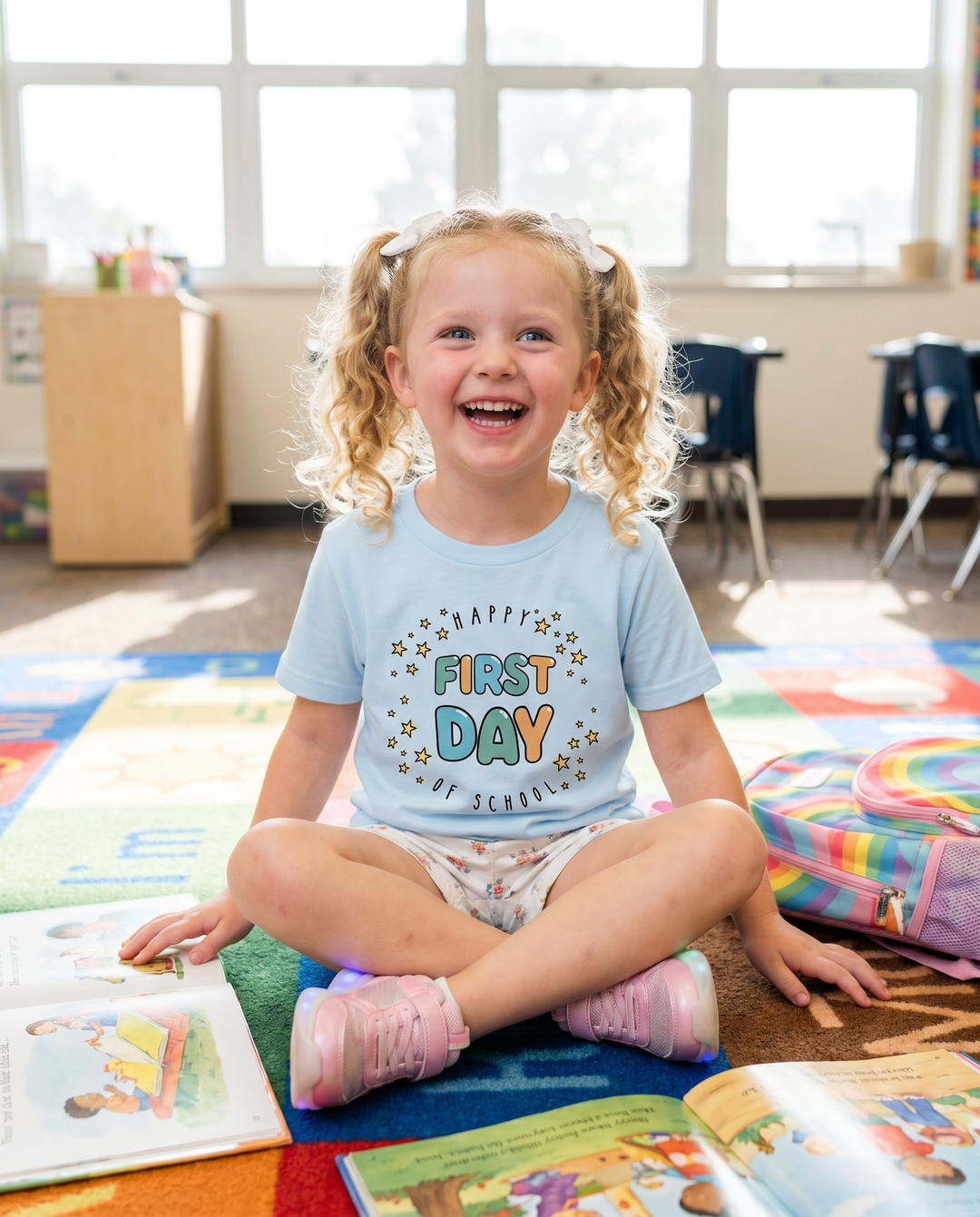 Happy First Day of School Bamboo Crewneck T-Shirt