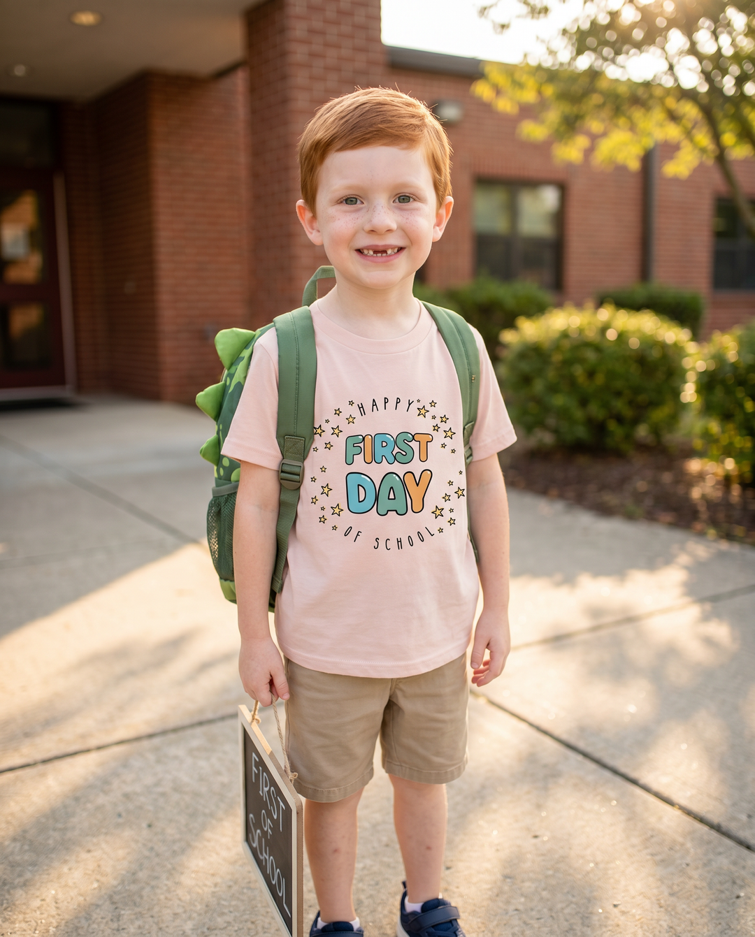 Happy First Day of School Bamboo Crewneck T-Shirt