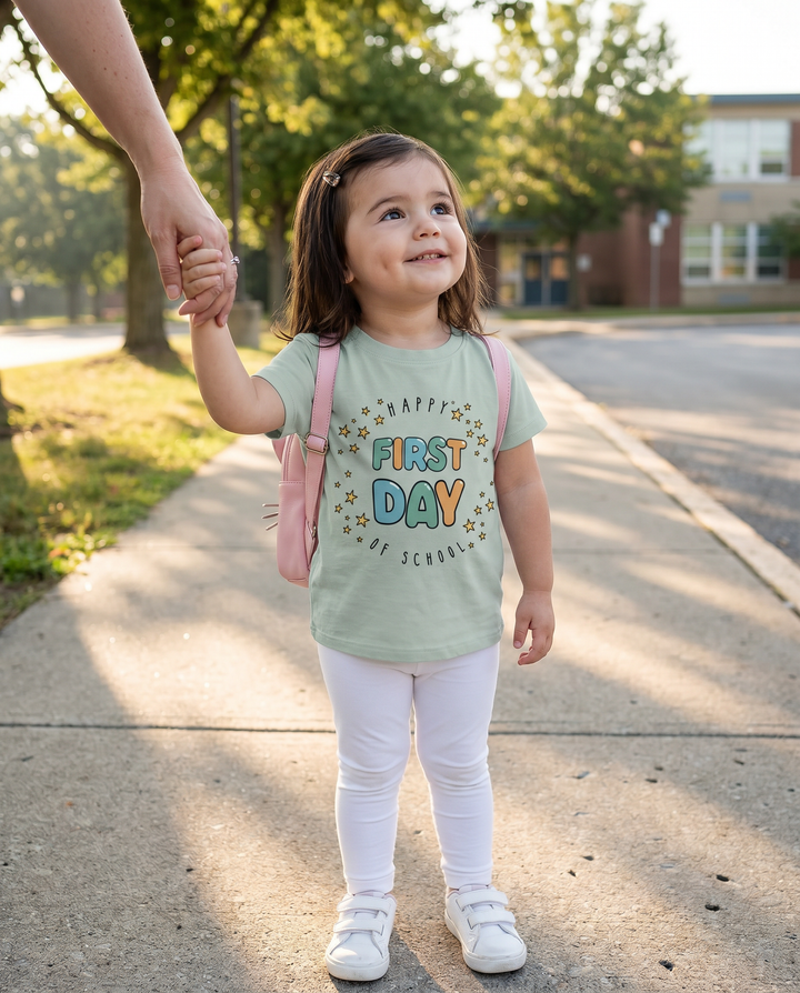 Happy First Day of School Bamboo Crewneck T-Shirt