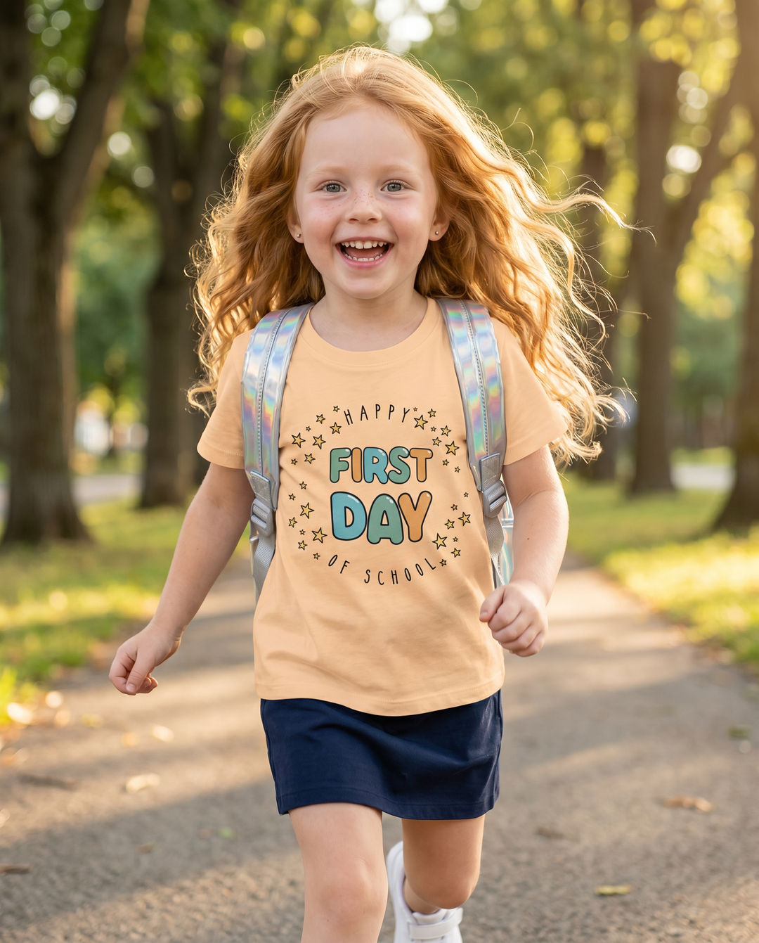 Happy First Day of School Bamboo Crewneck T-Shirt