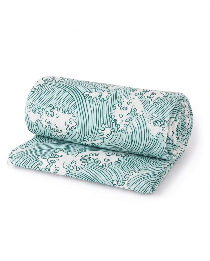Coastal Waves Bamboo Swaddle Blanket