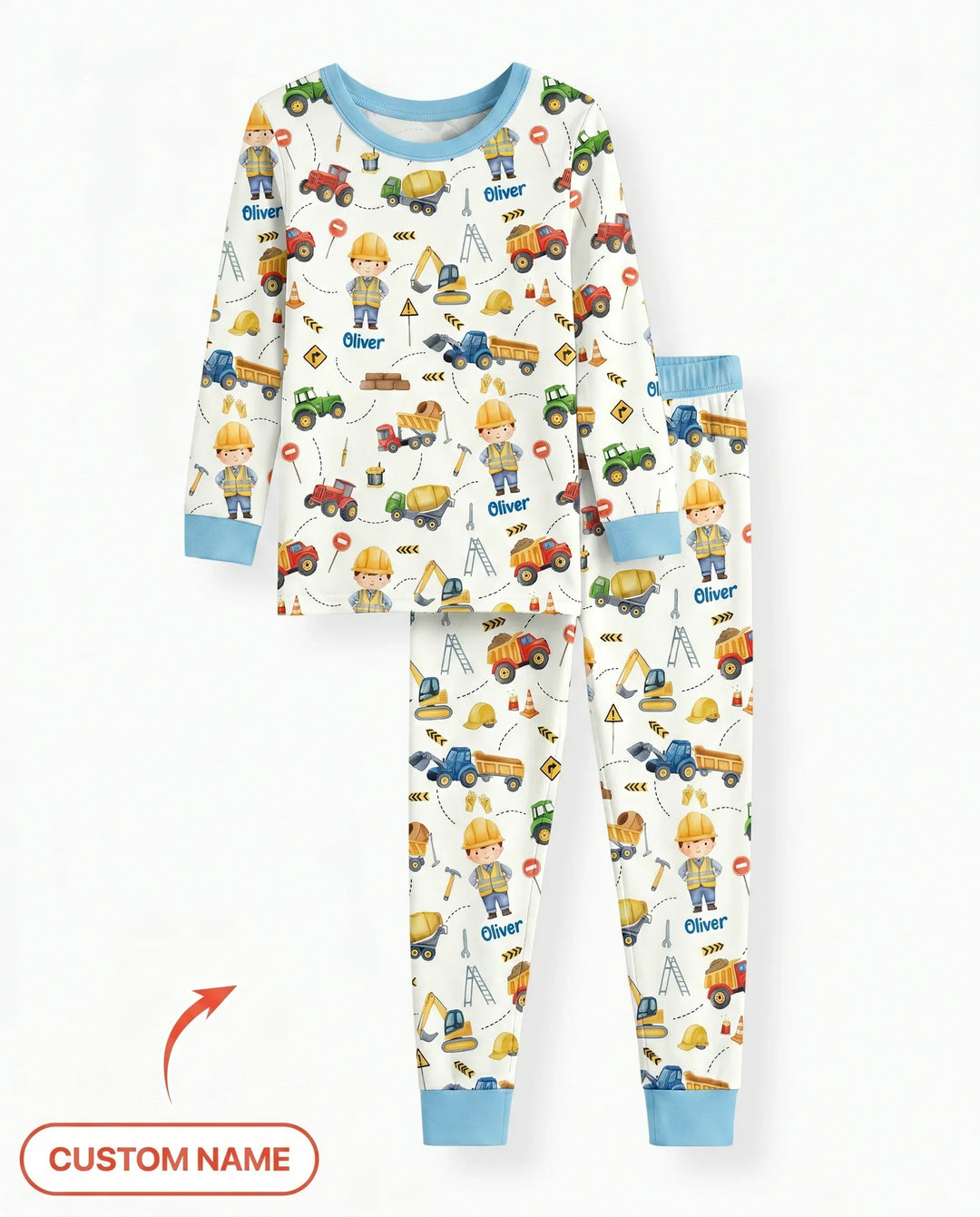 Custom Character Little Digger Adventures Bamboo Two Piece Long Sleeve Pajama Set