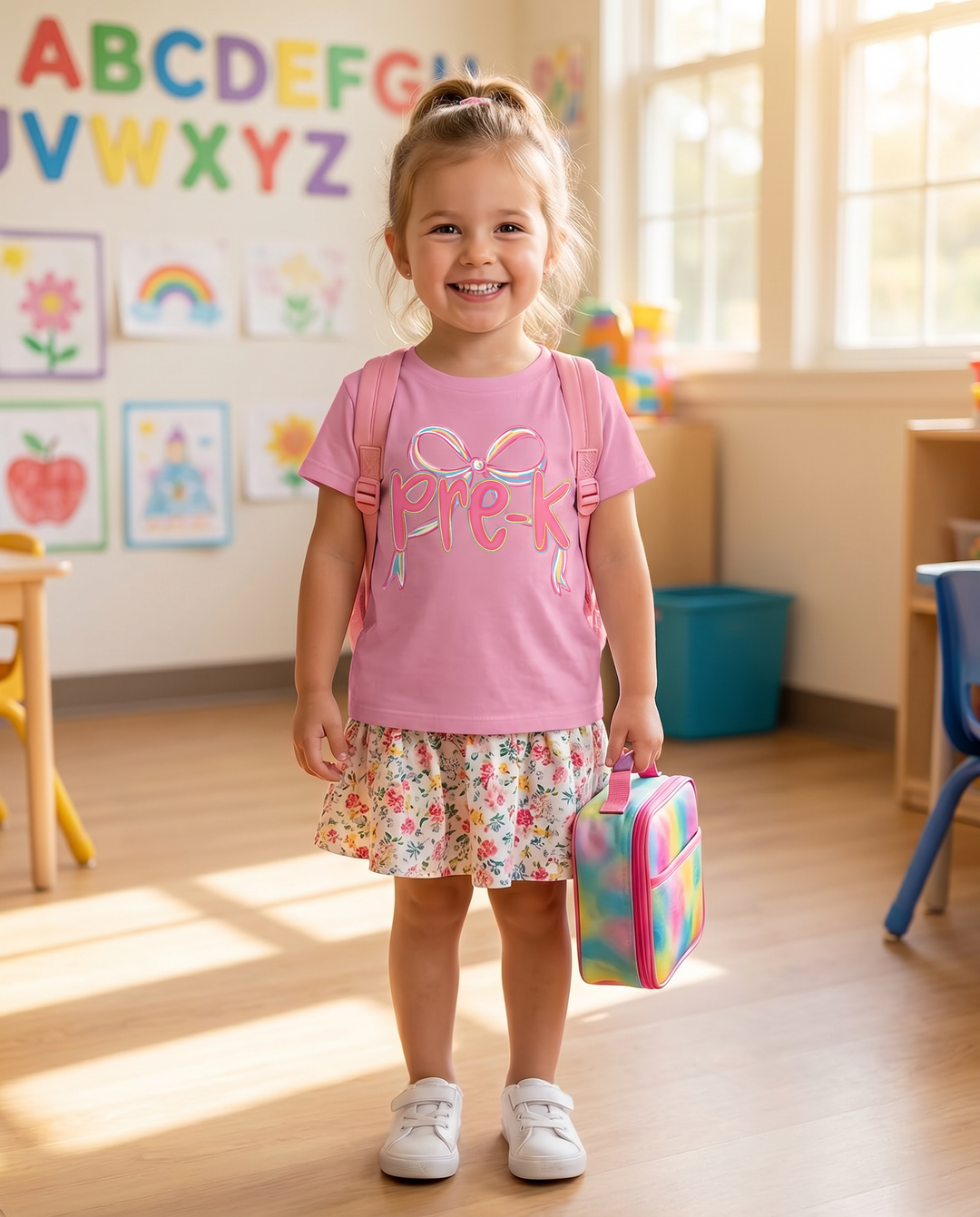 Pre-K Sweet Bow Bamboo Crewneck T-Shirt