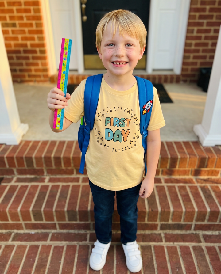 Happy First Day of School Bamboo Crewneck T-Shirt