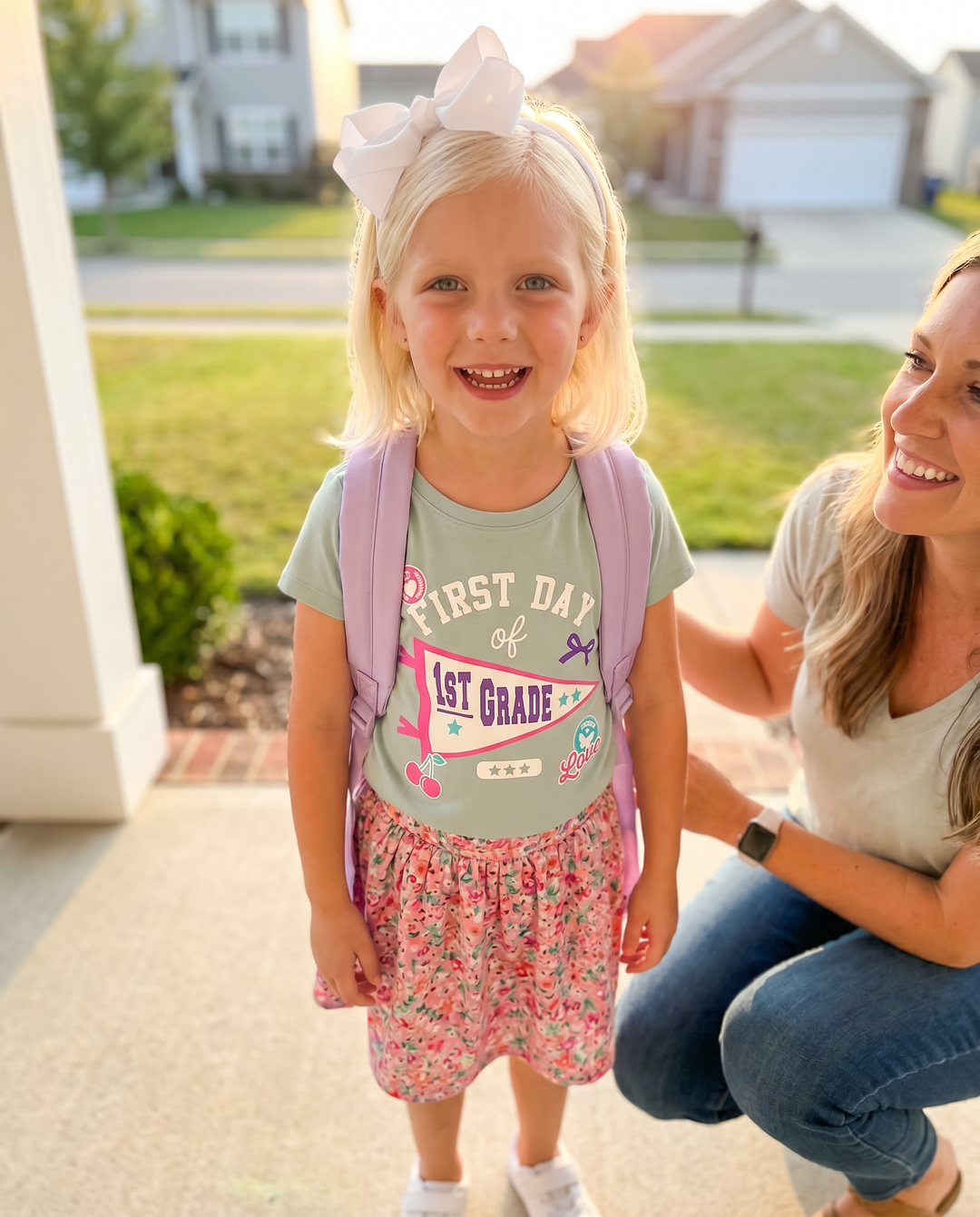 First Day of 1st Grade Bamboo Crewneck T-Shirt
