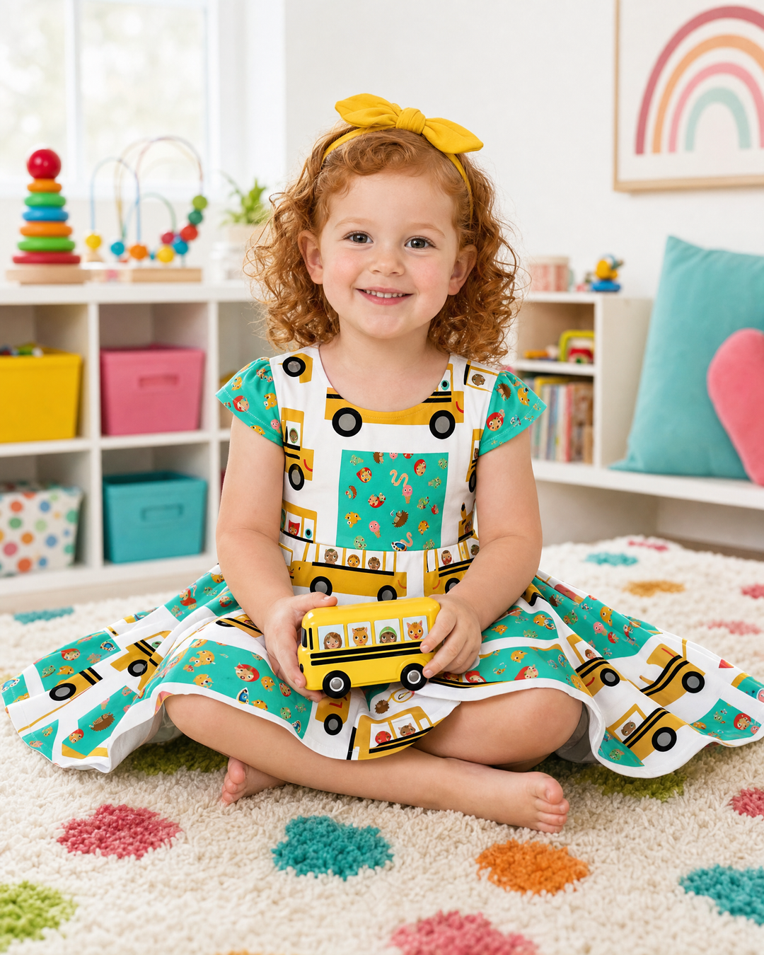 School Bus Adventures Bamboo Twirl Dress