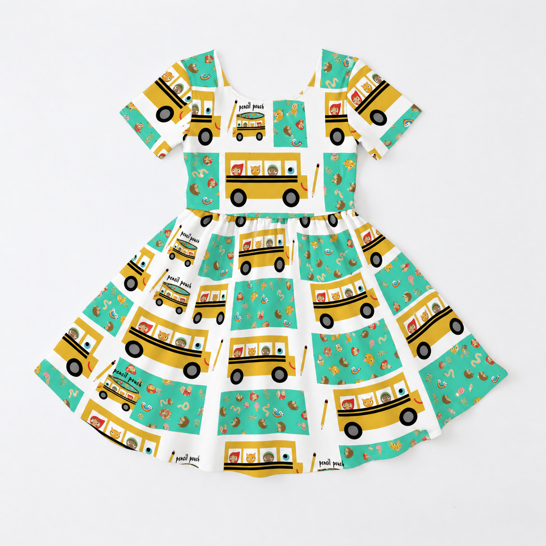 School Bus Adventures Bamboo Twirl Dress