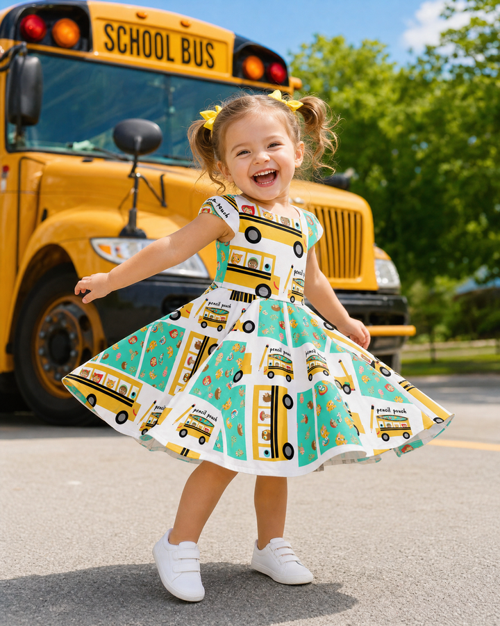 School Bus Adventures Bamboo Twirl Dress