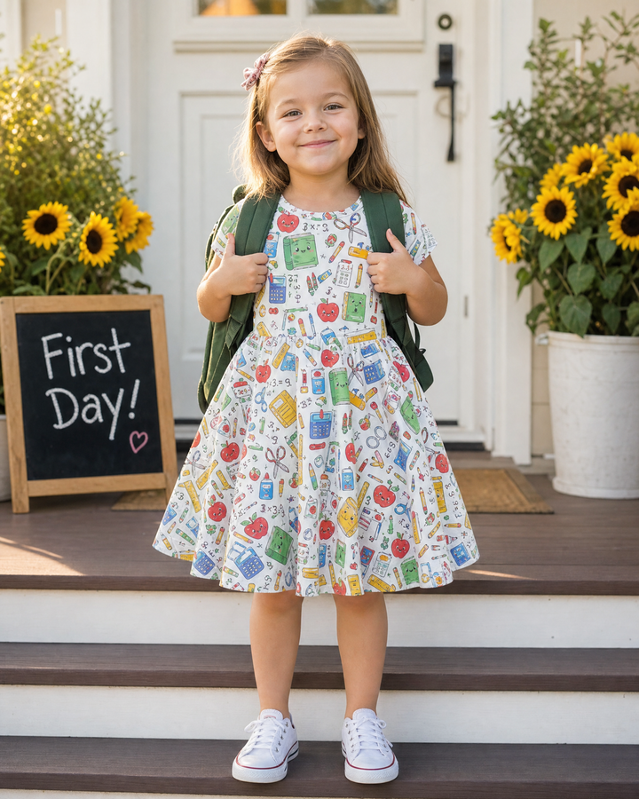 School Supply Parade Bamboo Twirl Dress