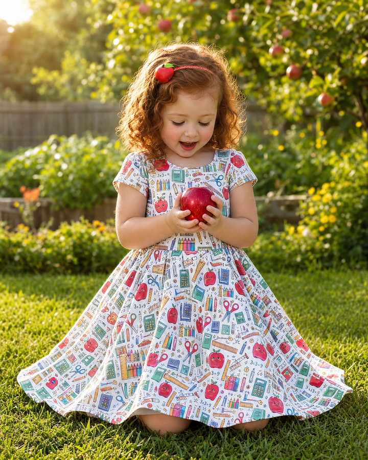 School Supply Parade Bamboo Twirl Dress