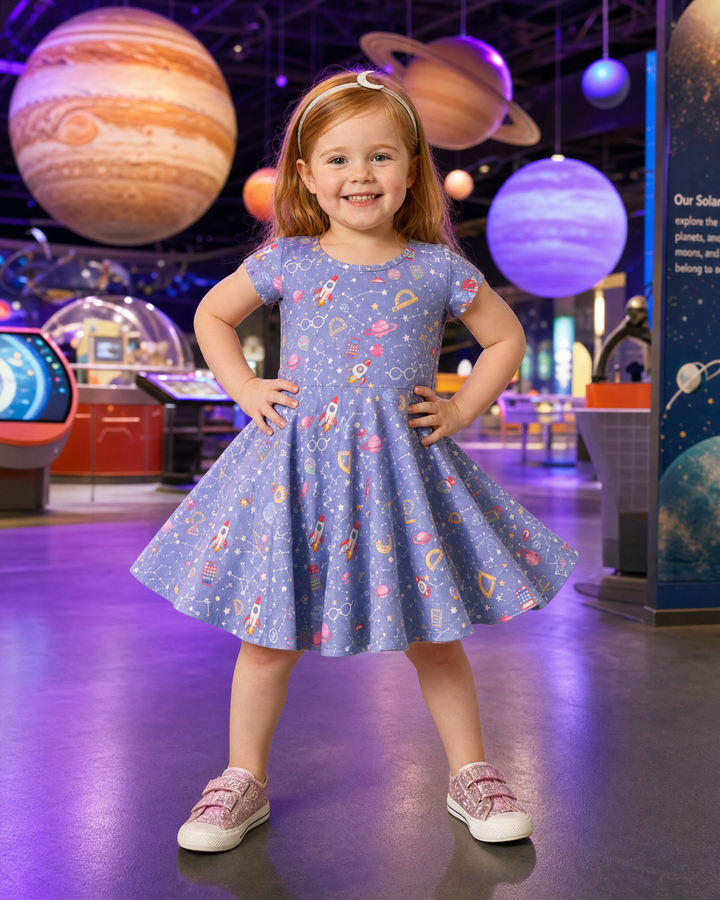 Cosmic Classroom Adventure Bamboo Twirl Dress
