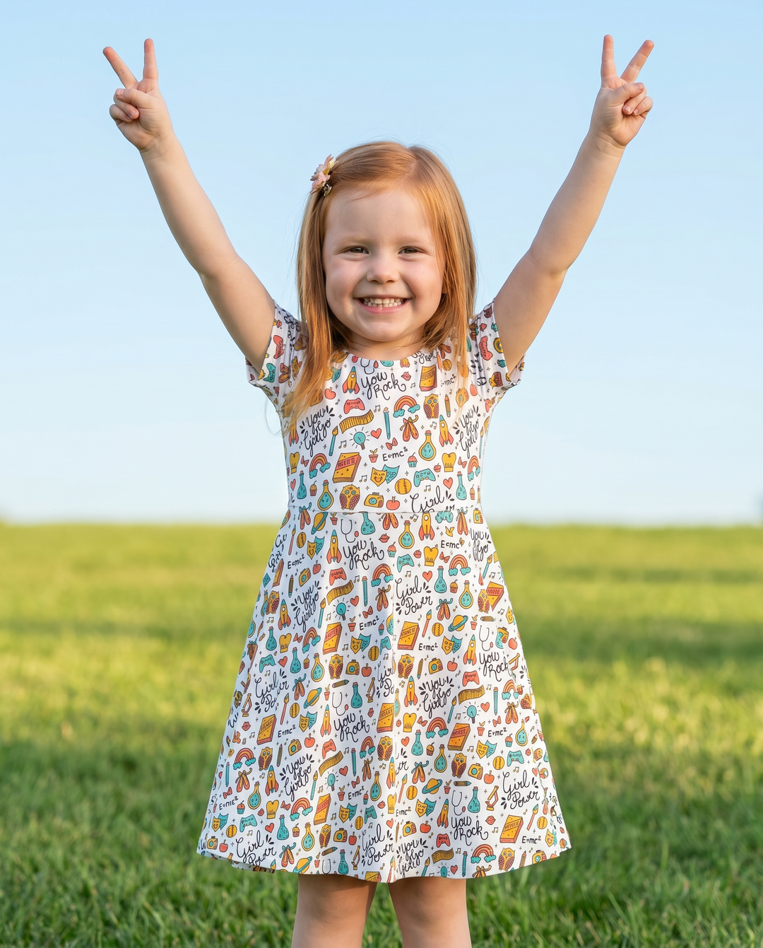 Girl Power School Doodles Bamboo Twirl Dress