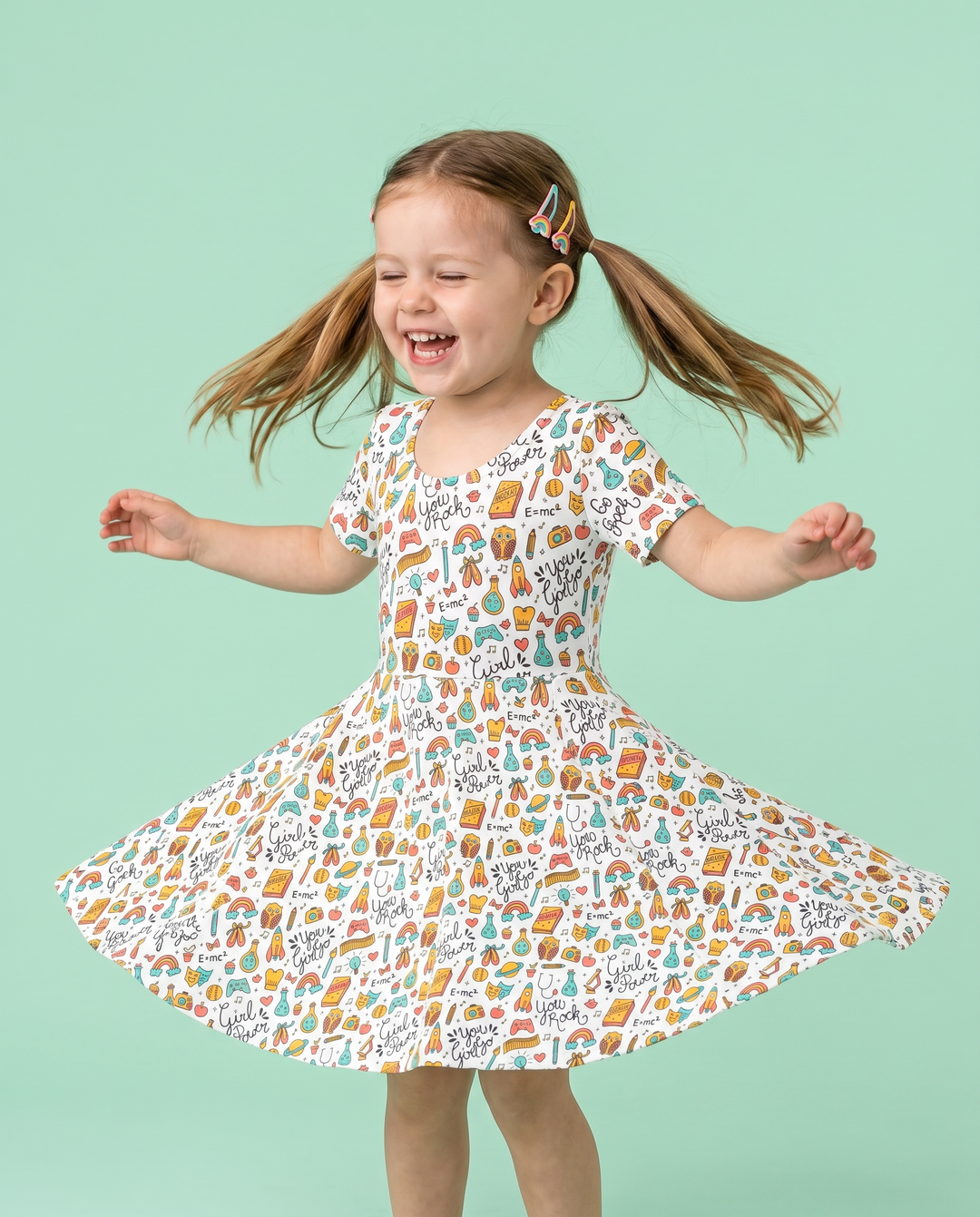 Girl Power School Doodles Bamboo Twirl Dress