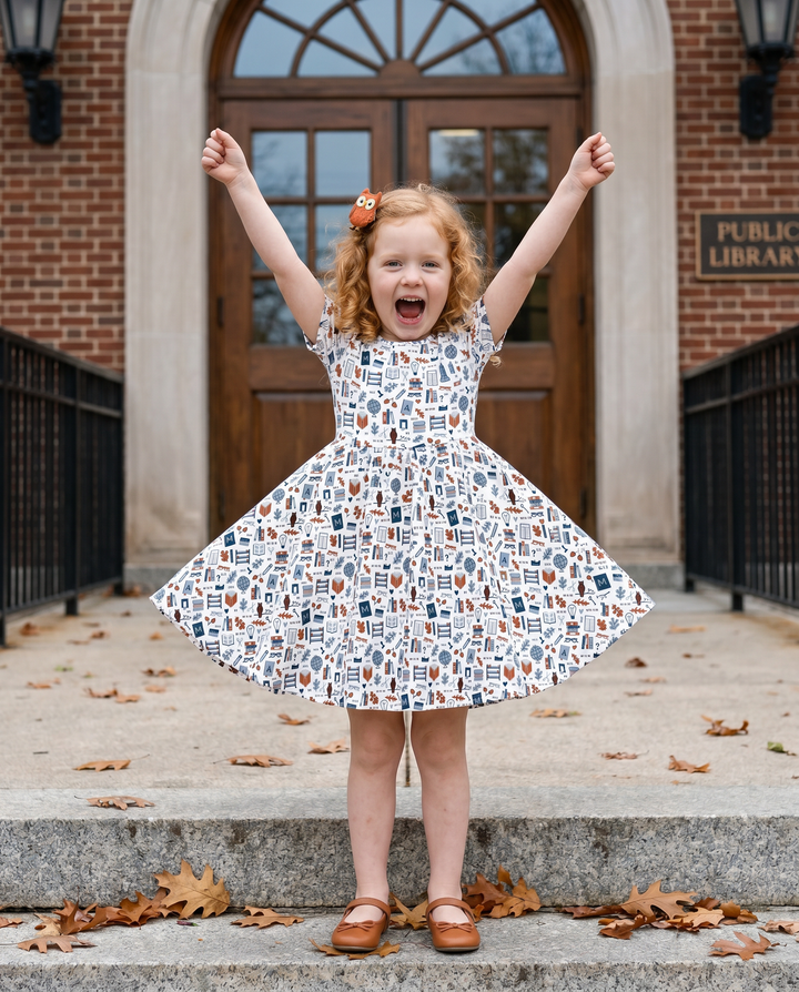 Vintage Library Learning Bamboo Twirl Dress