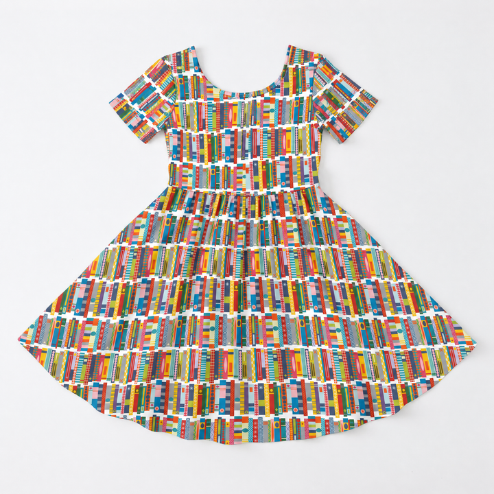 Rainbow Bookshelf Bamboo Twirl Dress