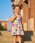Sweet Rainbow School Adventure Bamboo Twirl Dress