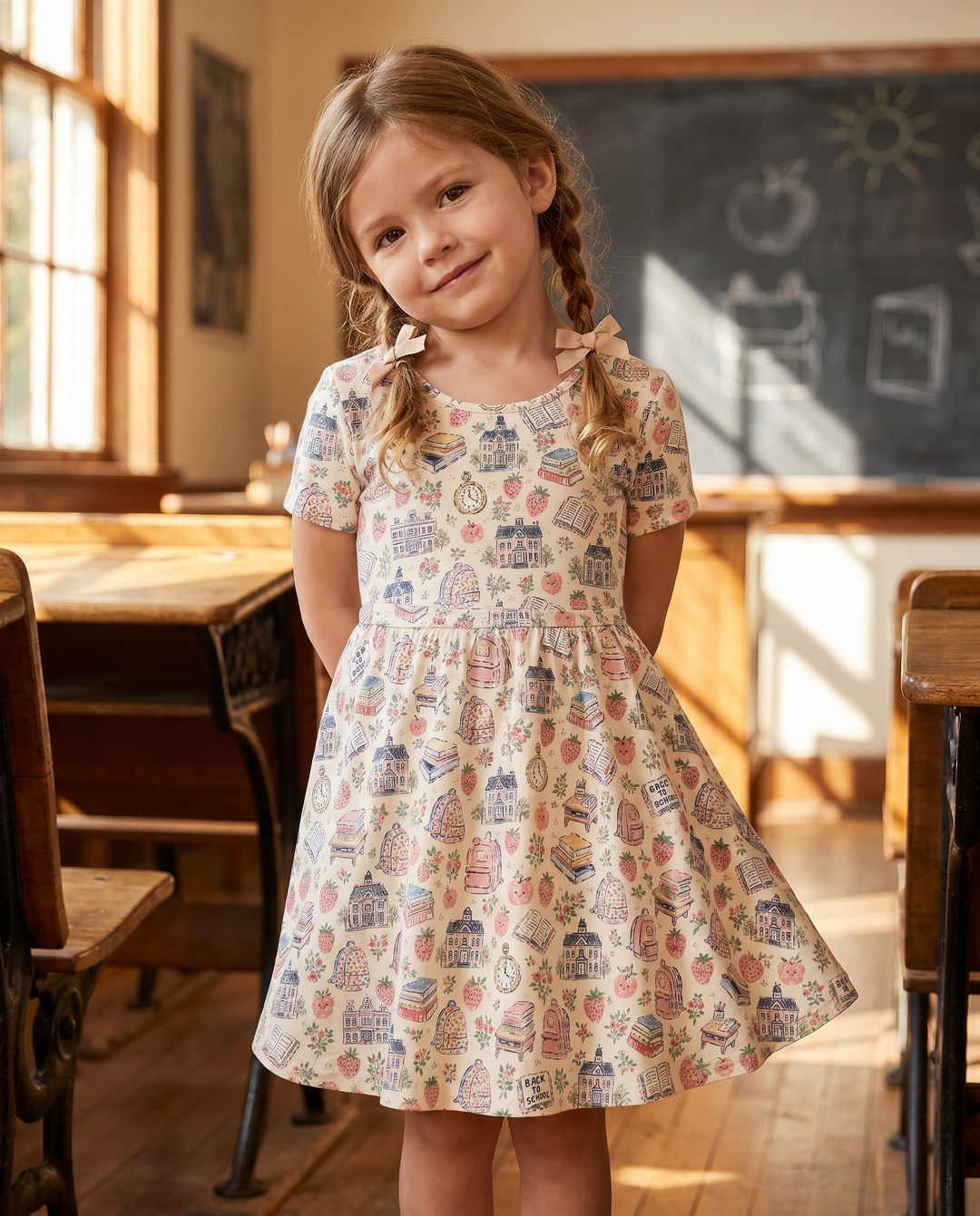Coquette Strawberry School Days Bamboo Twirl Dress