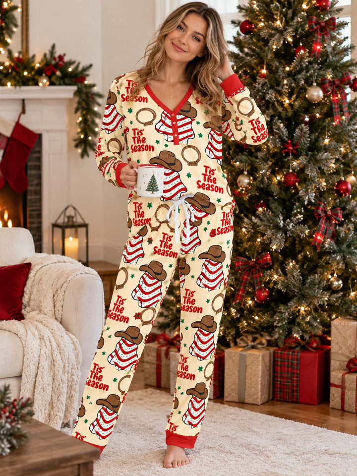 Tis The Season Cowboy Christmas Bamboo Women Pajama Set