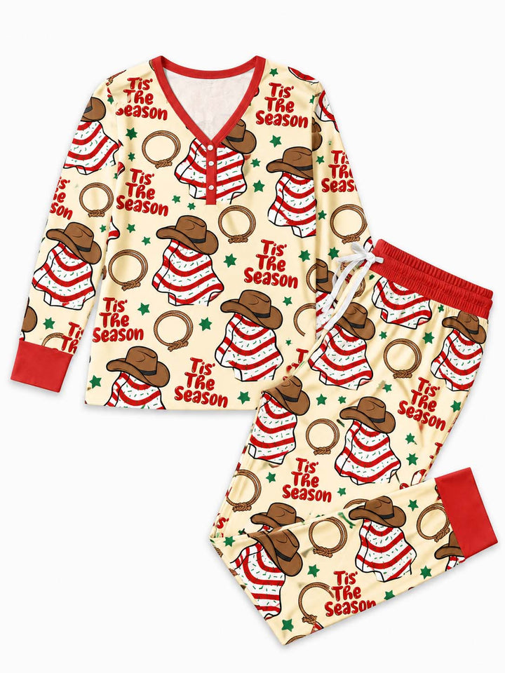 Tis The Season Cowboy Christmas Bamboo Women Pajama Set