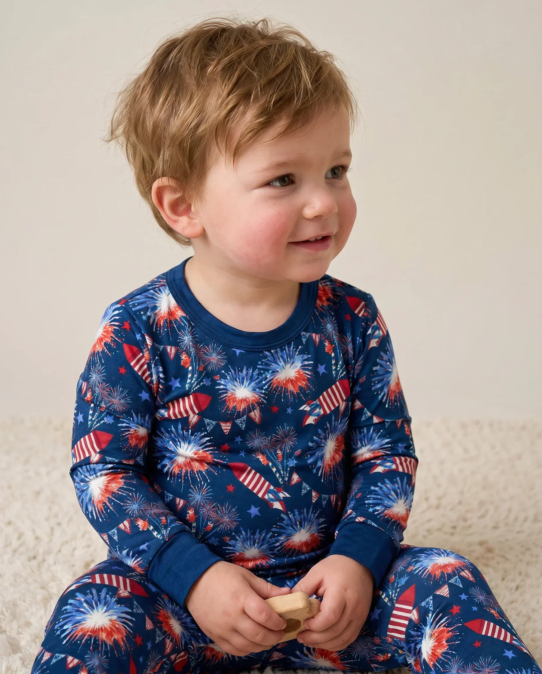Firework Bamboo Two Piece Long Sleeve Pajama Set