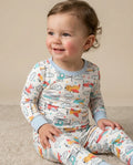 Airplanes And Helicopters Bamboo Two Piece Pajama Set