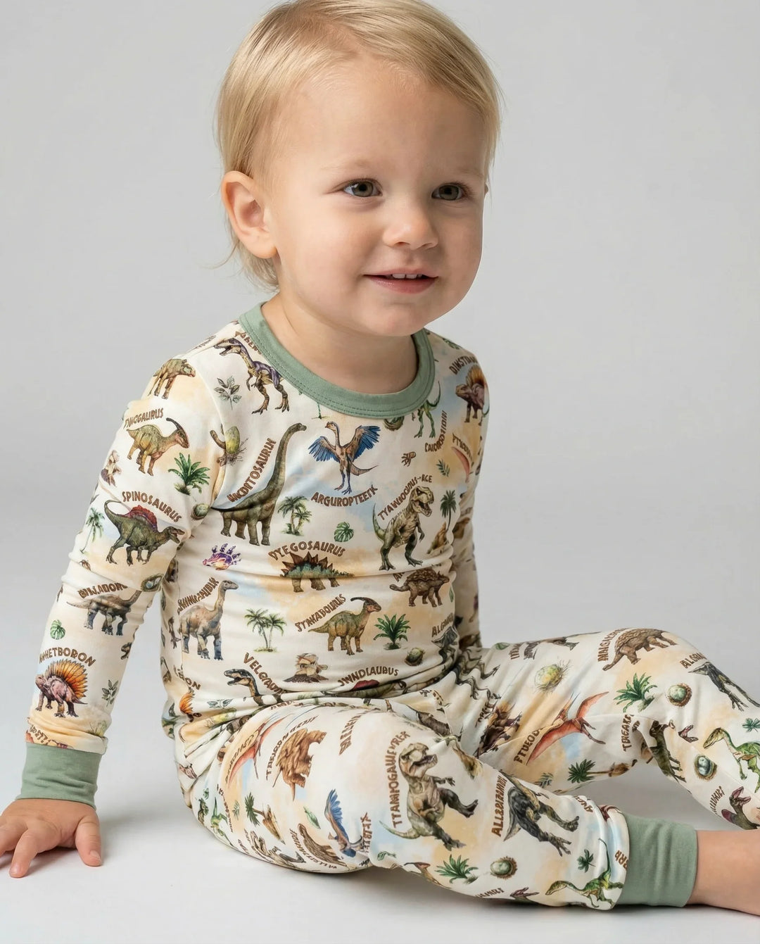 Dino Discovery Bamboo Two Piece Long Sleeve Pajama Set