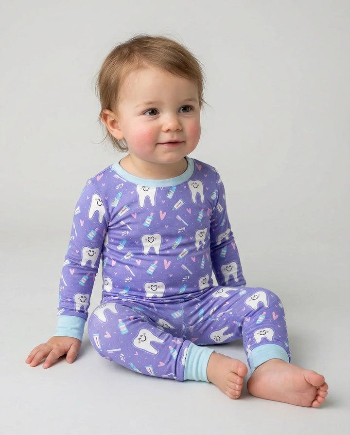 Brushing Teeth Bamboo Two-Piece Pajama Set