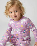 Purple Unicorns Bamboo Two Piece Pajama Set