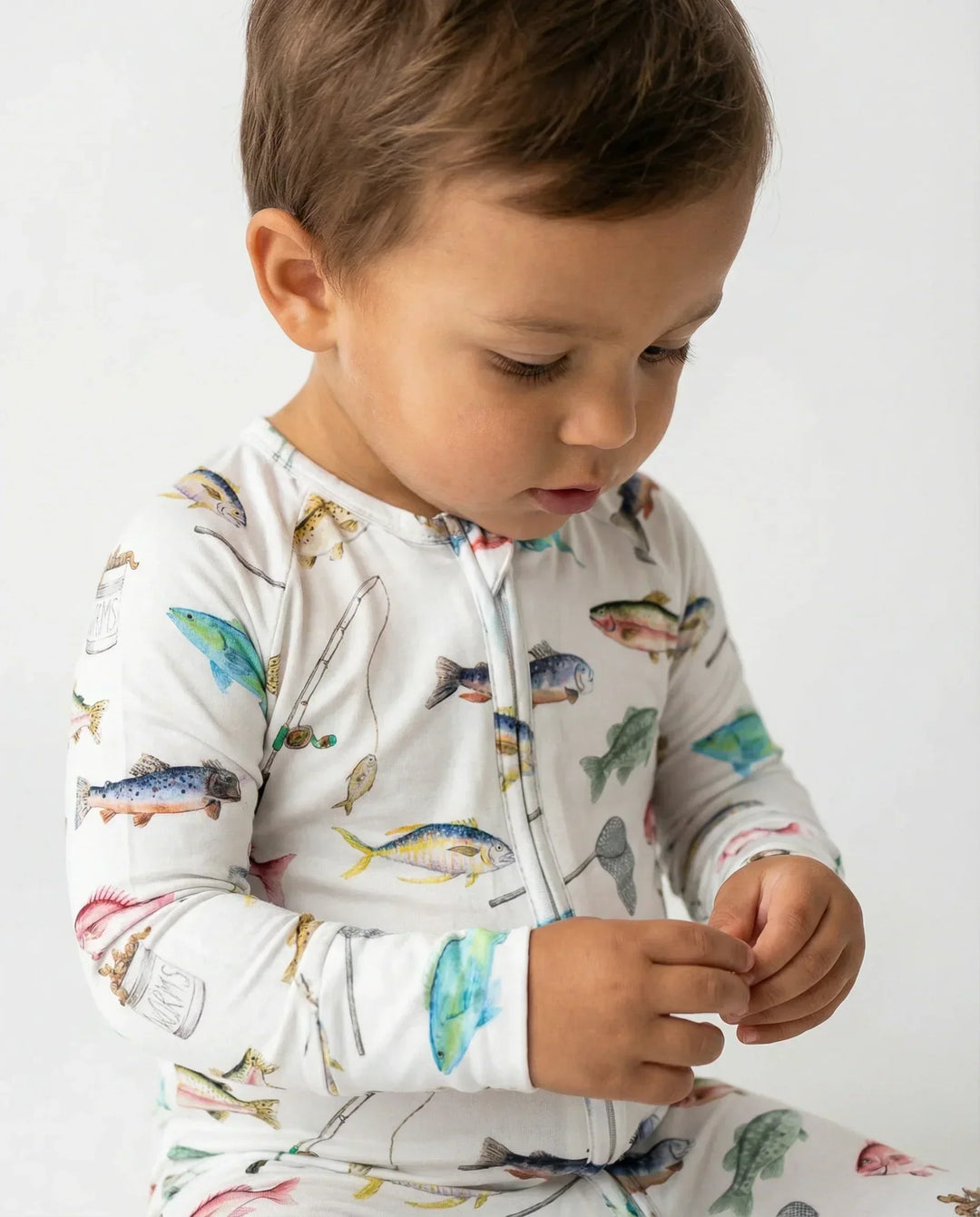 Gone Fishing Bamboo Convertible Zippered Romper