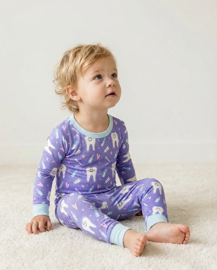 Brushing Teeth Bamboo Two-Piece Pajama Set