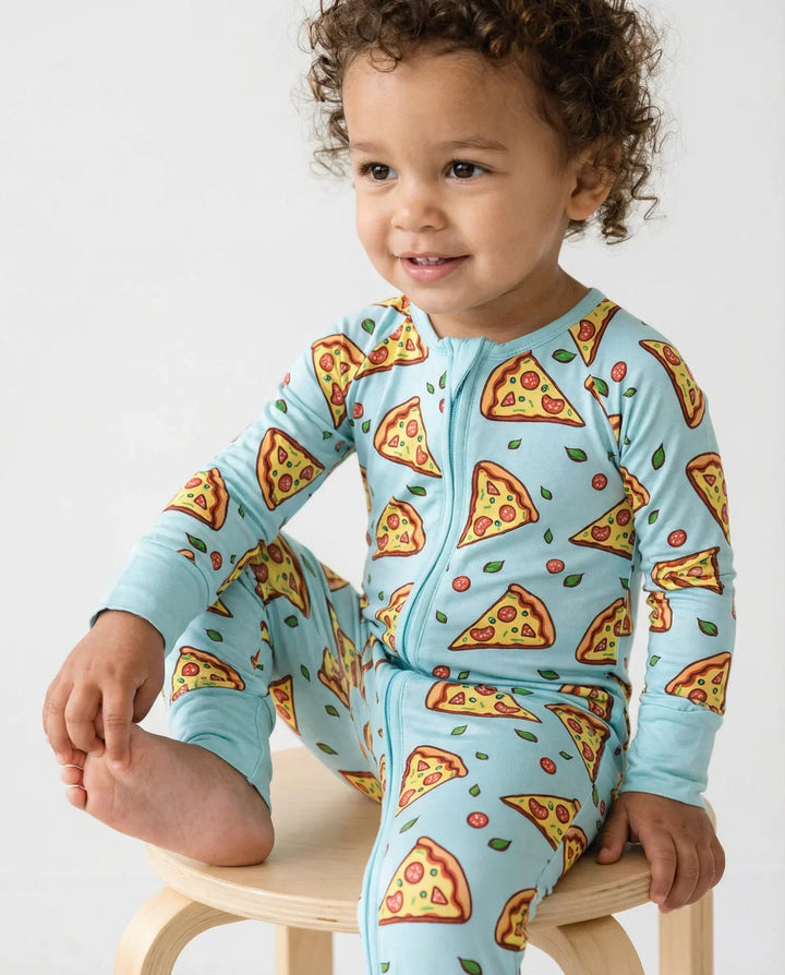 Pizza Doodle Bamboo Convertible Zippered Romper