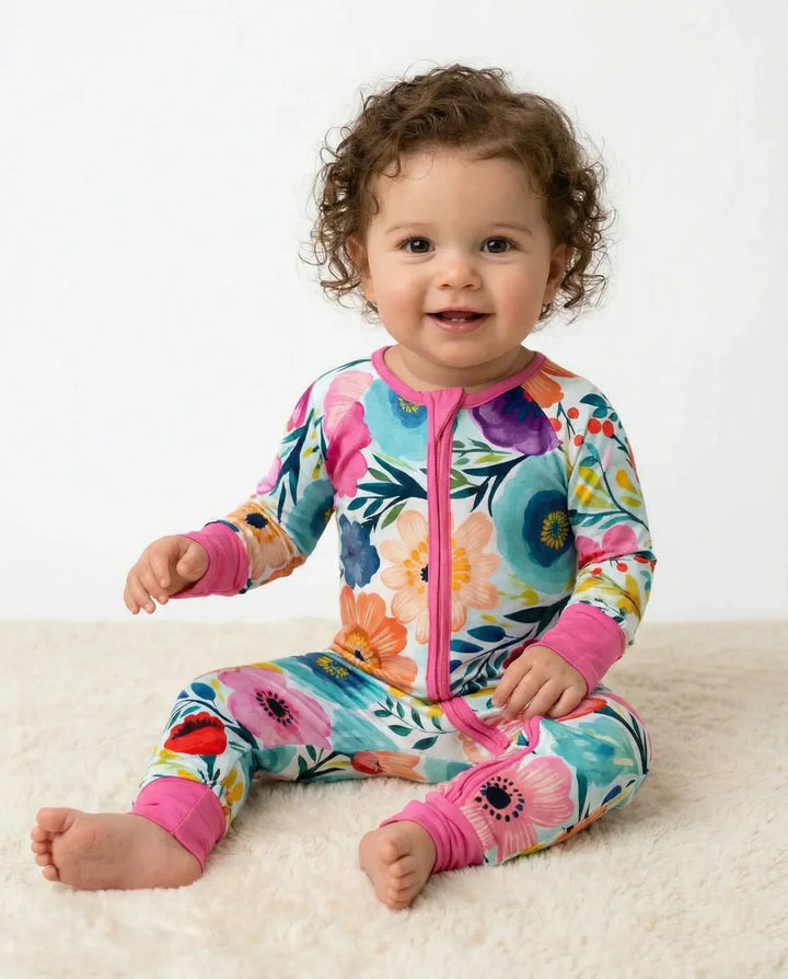 Secret Garden Bamboo Convertible Zippered Romper