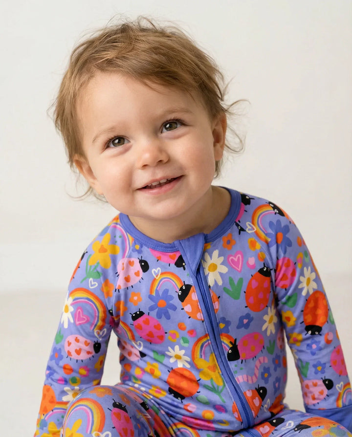 Lady Bugs Bamboo Convertible Zippered Romper