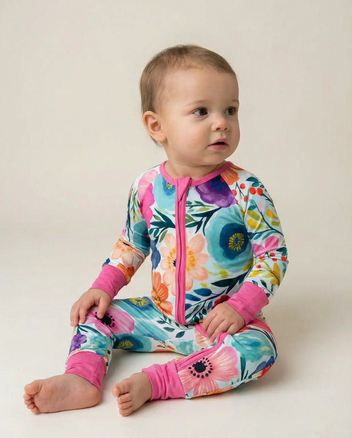 Secret Garden Bamboo Convertible Zippered Romper