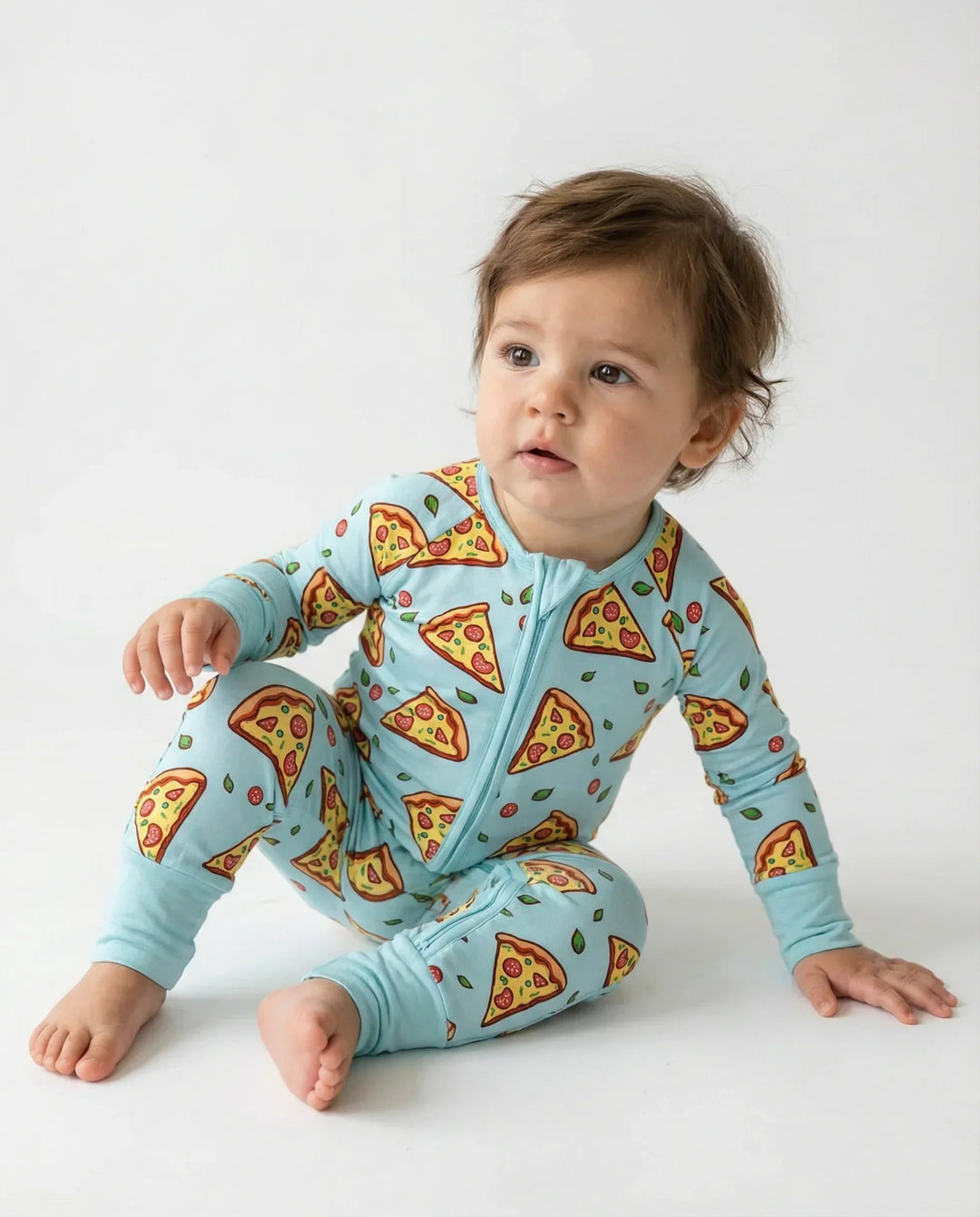 Pizza Doodle Bamboo Convertible Zippered Romper