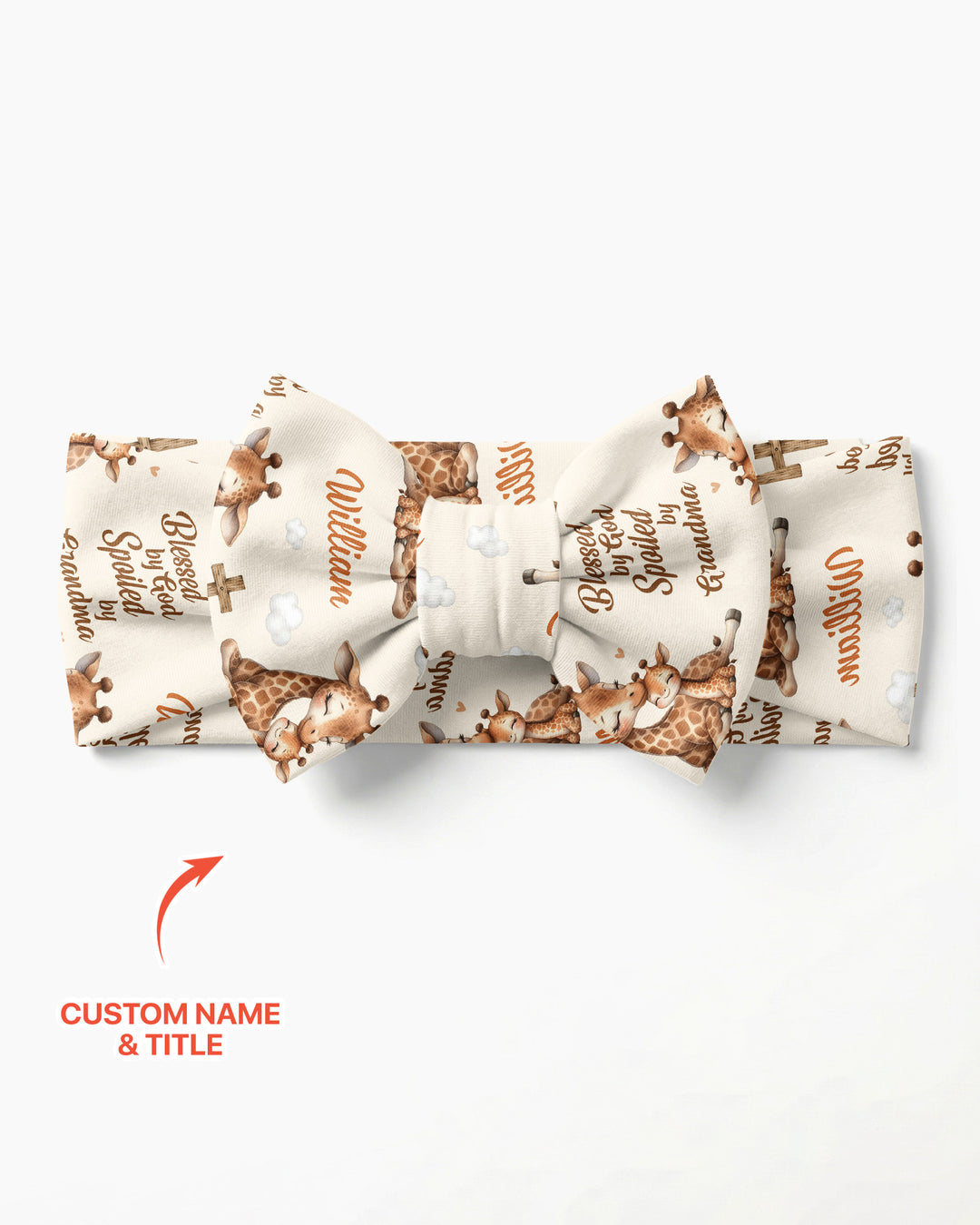 Custom Name Blessed By God Spoiled By Grandma Headband