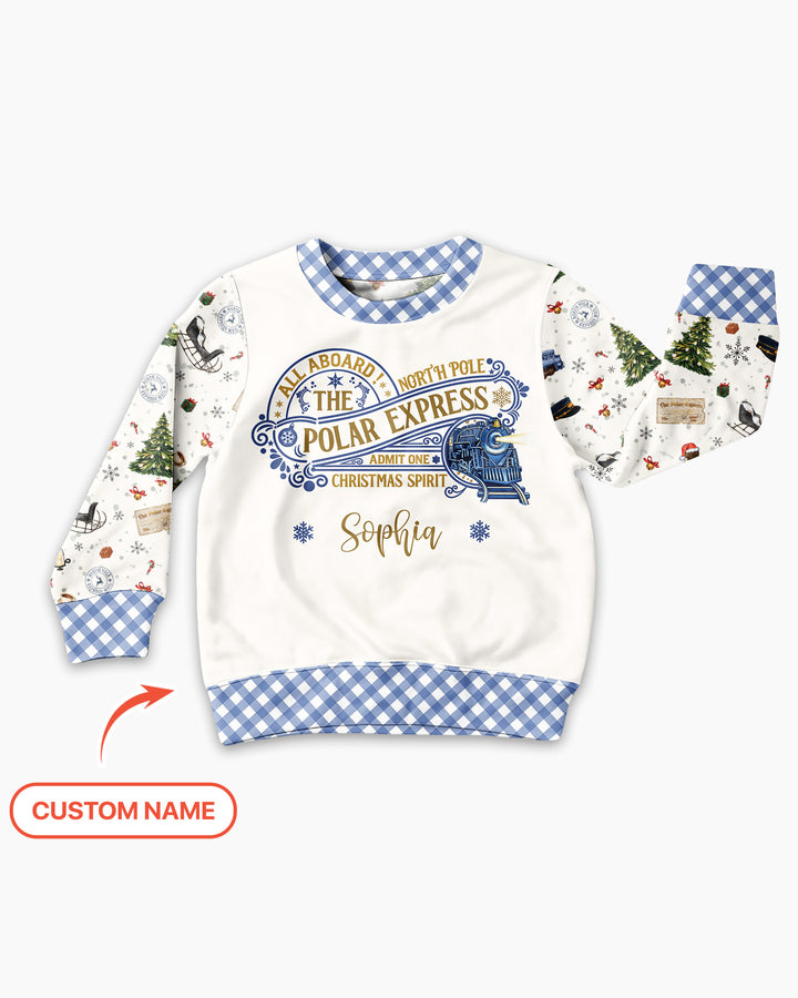 Custom Name North Pole Adventure Bamboo Crewneck Sweatshirt