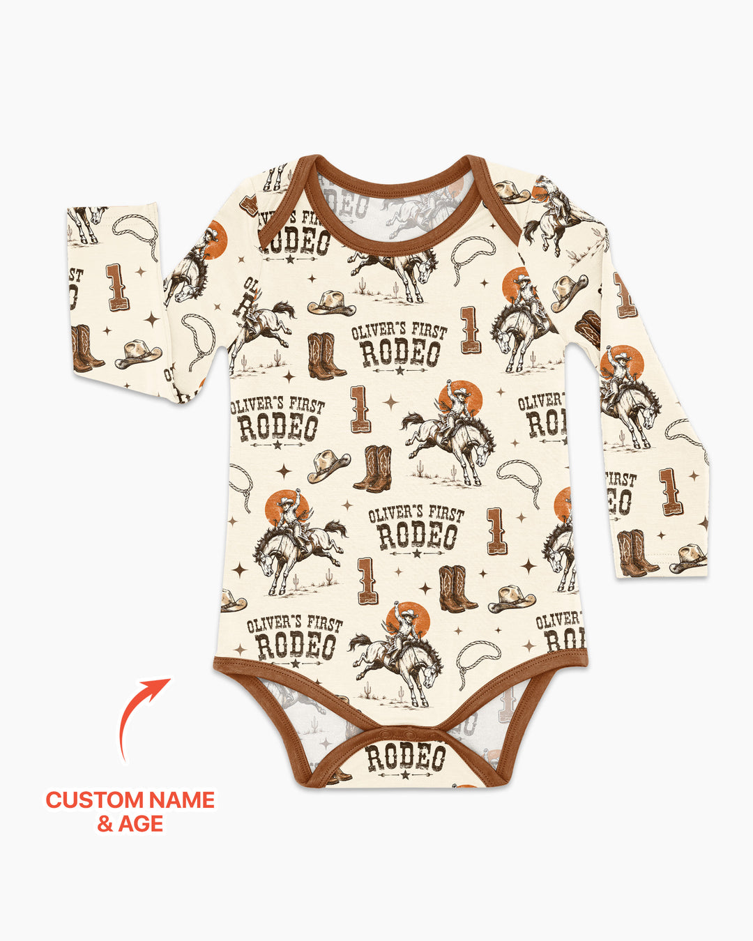 Custom Name Birthday Rodeo Bamboo Bodysuit