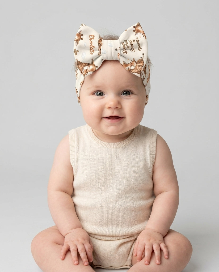 Custom Name Blessed By God Spoiled By Grandma Headband