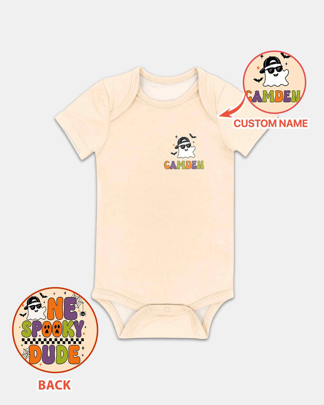 Personalized One Spooky Dude Baby Bamboo Bodysuit