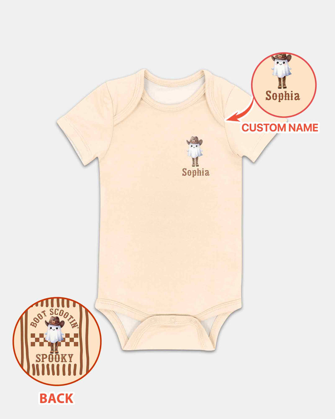 Personalized Scootin Boo Western Halloween Cowboy Bamboo Bodysuit