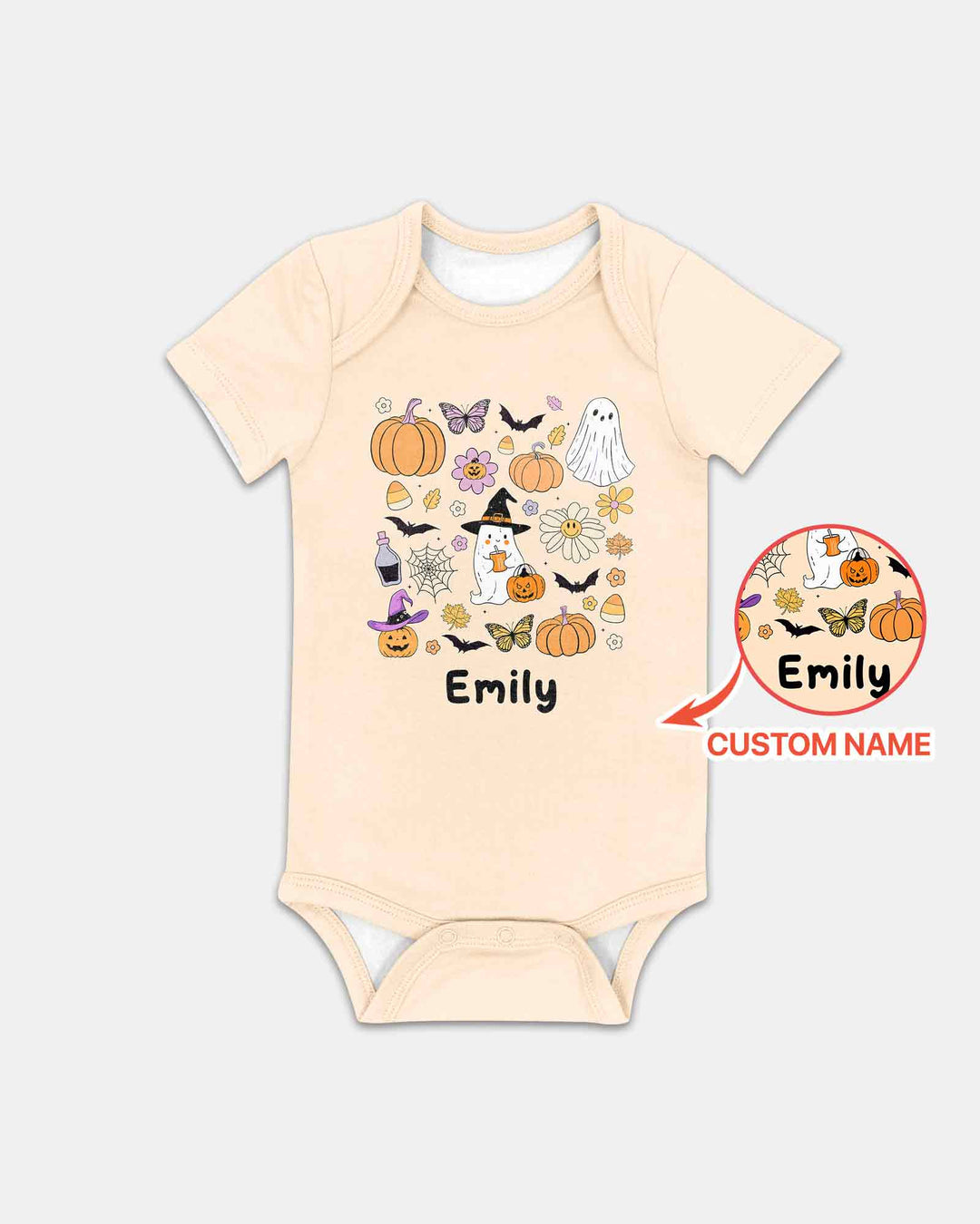 Personalized Retro Halloween Bamboo Bodysuit