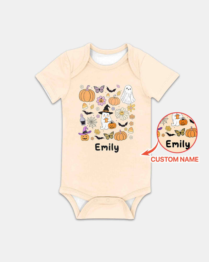 Personalized Retro Halloween Bamboo Bodysuit