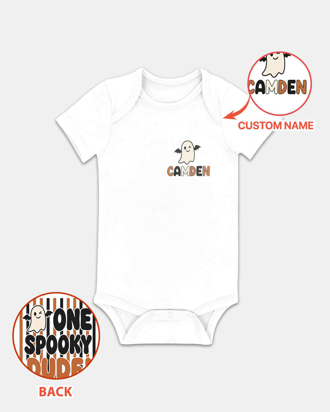 Personalized One Spooky Dude Bamboo Bodysuit