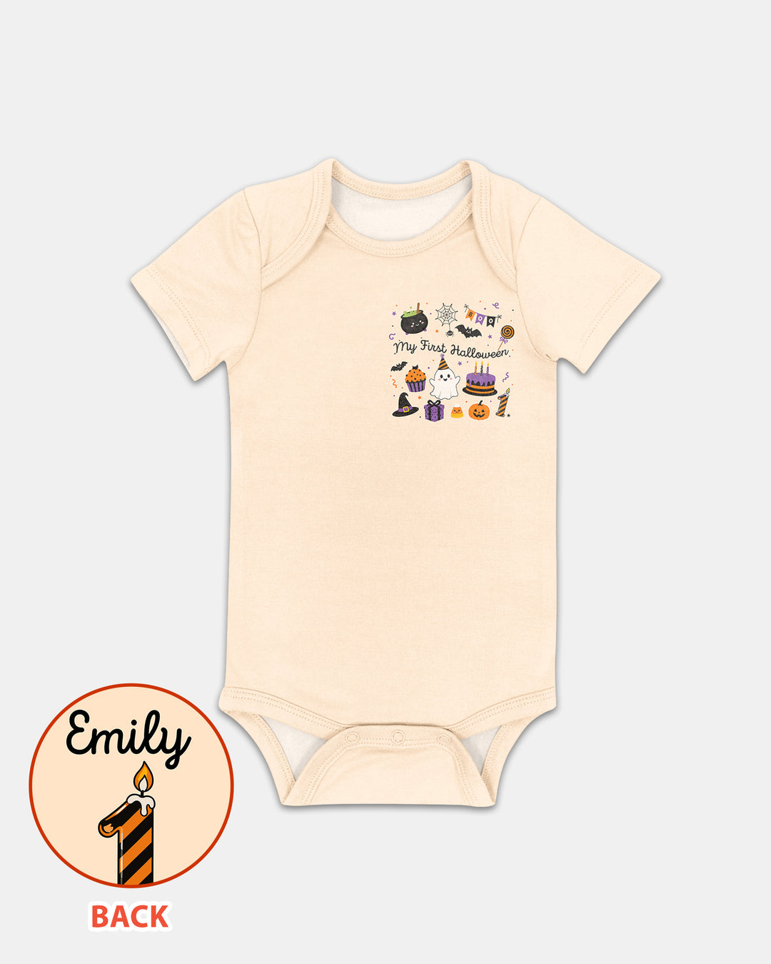 Personalized My First Halloween Pumpkin Bamboo Bodysuit