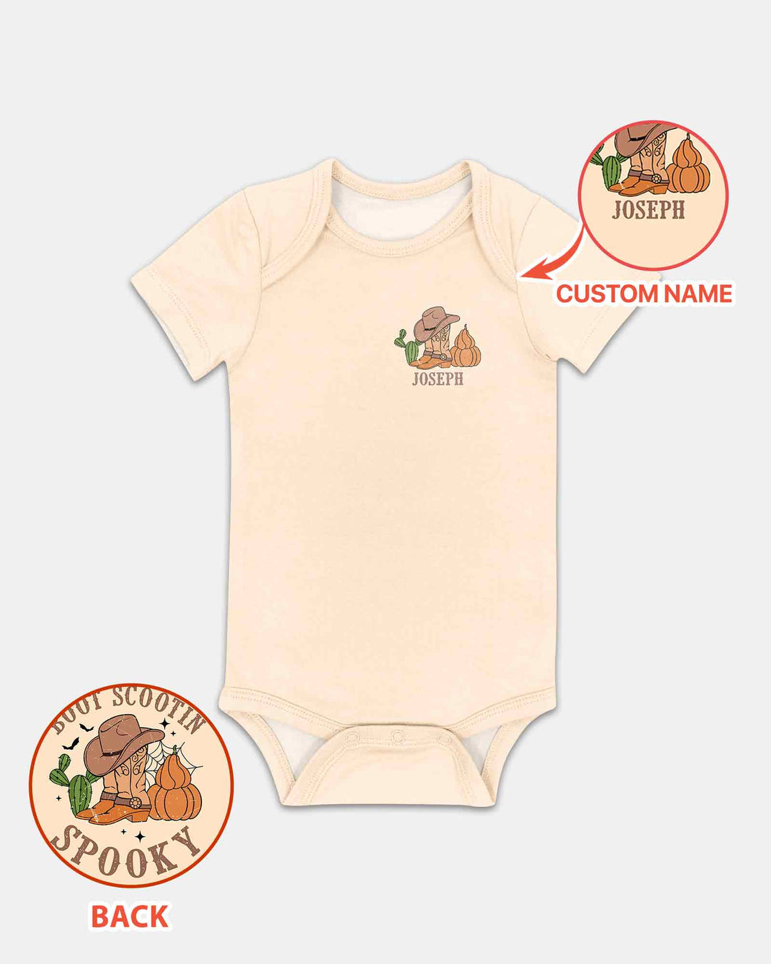 Personalized Spooky Cowboy Cowgirl Bamboo Bodysuit
