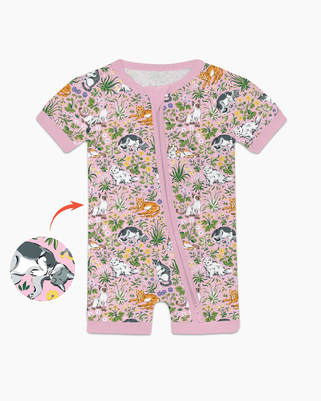 Kitten Garden Family Matching Bamboo Shorty Zippy