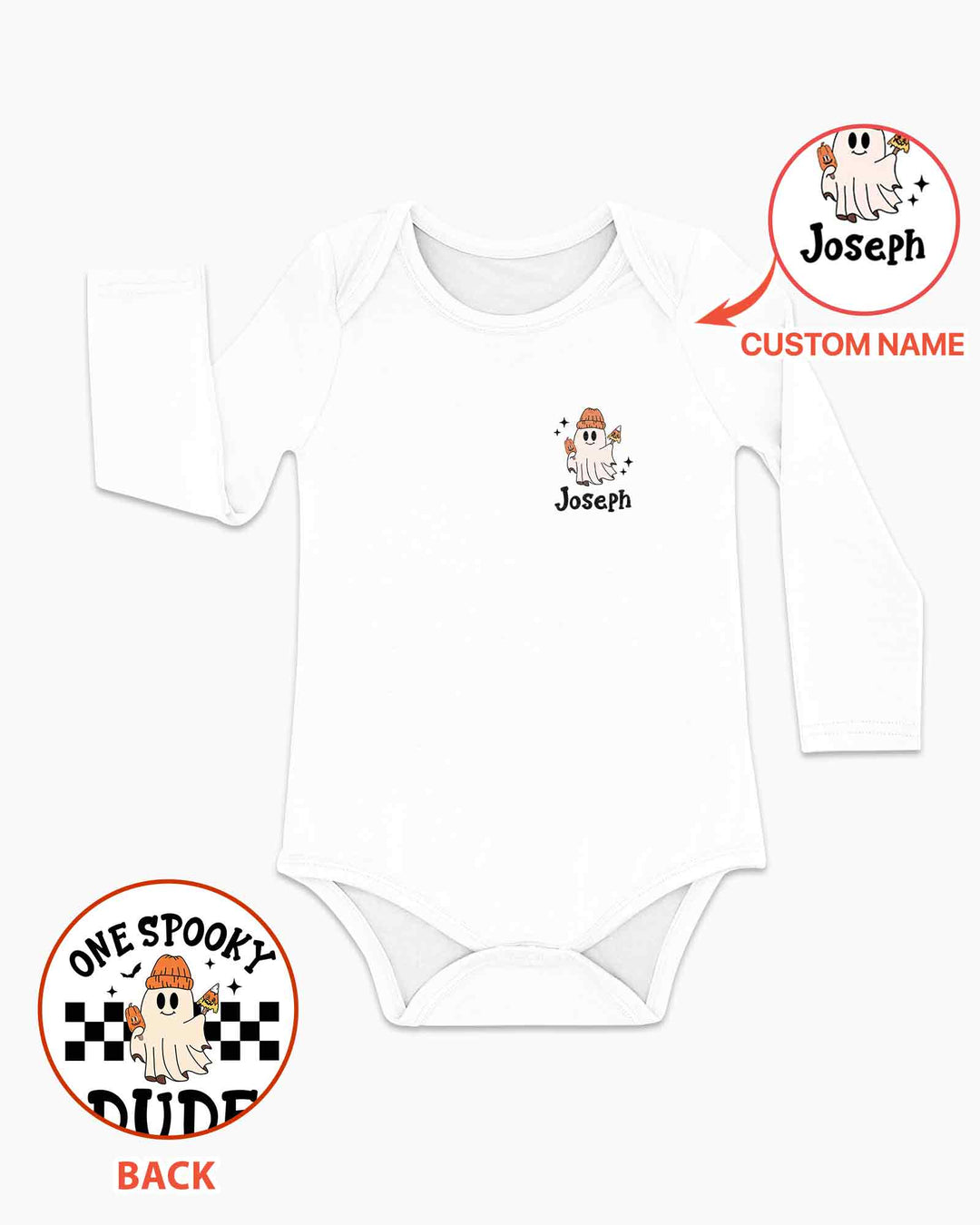 Personalized One Spooky Dude Pumpkin Bamboo Bodysuit