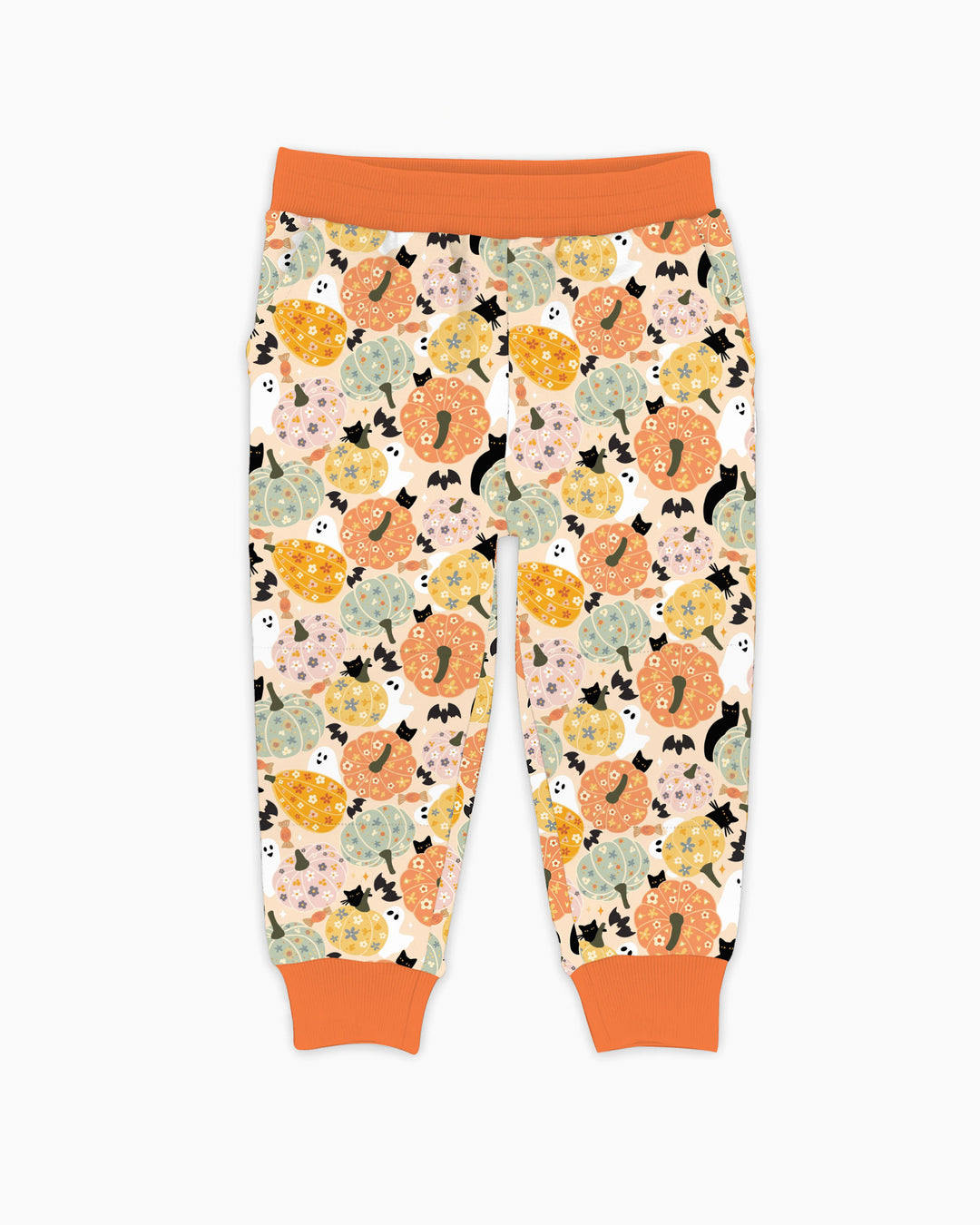 Floral Pumpkin Ghost Halloween Bamboo Jogger