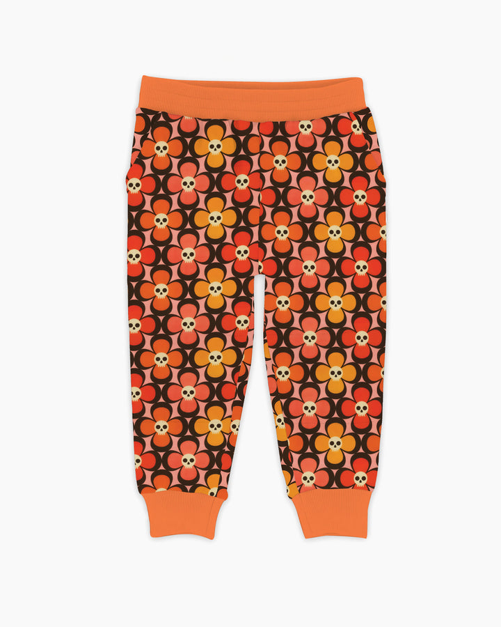 Retro Skull Flower Halloween Bamboo Jogger